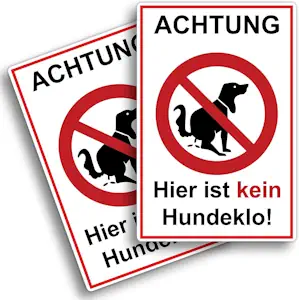 STROBO 2x PVC-Schild "Hier ist kein Hundeklo" 30 x 20 cm mit UV-Schutz