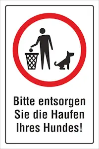 Schild Hundekot entfernen Hundeklo Hundehaufen Haufen Motiv 2 300 x 200 mm 