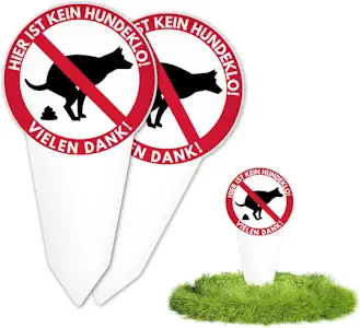 2 Stück Kein Hundeklo Schild, 30 x 15 cm XXL Schild Kein Hundeklo, Hinweisschild Verbot Hund Beidseitig Bedruckt für Parkanlage, Spielplatz