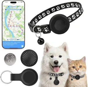 Katze GPS Tracker Hund Kompatibel mit iOS ＆ Android, GPS-Tracker für Haustierhalsbänder Ohne ABO, 365 Tage Akkulaufzeit, Weltweite Standortverfolgung, IP67 Wasserdicht, Geeignet für Katzen, Hunde usw. 